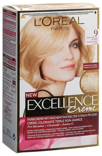 Excellence, L'Oréal Paris Excellence Creme 9 Sehr Helles Blond, 1Stk