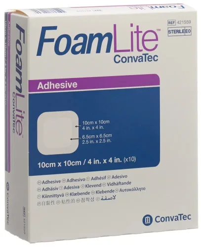 ConvaTec, ConvaTec Foam Lite dünner Schaumverband, 10x10cm (10 Stk)
