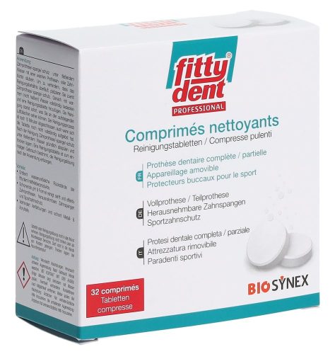 fittydent, fittydent Reinigungstabletten für Prothesen, Zahnspangen und Sportzahnschutz (32 Stk)