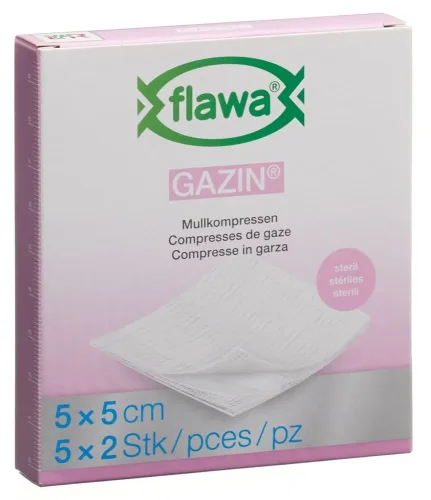 FLAWA, FLAWA Gazin Mullkompressen, steril, 5x5cm (5x2 Stk)