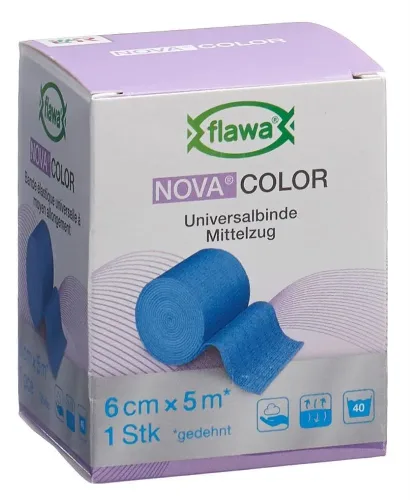 FLAWA, FLAWA NOVA COLOR Universalbinde Blau, 6cmx5m (1 Stk)