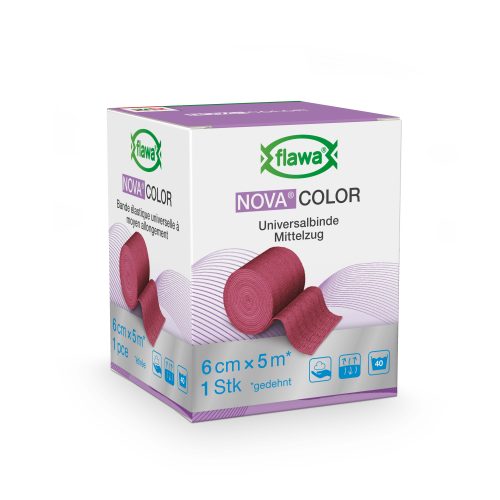 FLAWA, FLAWA NOVA COLOR Universalbinde, rot, 6cmx5m (1 Stk)