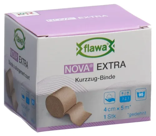 FLAWA, FLAWA NOVA EXTRA Kurzzugbinde, hautfarbig, 4cmx5m (1Stk)