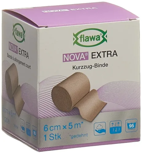FLAWA, FLAWA NOVA EXTRA Kurzzugbinde Hautfarbig 6cmx5m (1Stk)