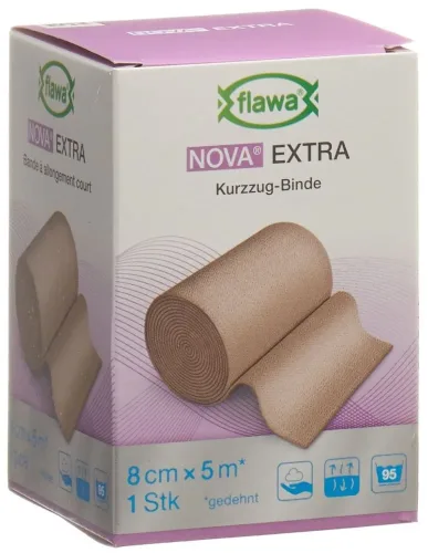 FLAWA, FLAWA NOVA EXTRA Kurzzugbinde Hautfarbig 8cmx5m (1Stk)