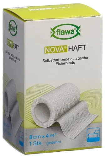 FLAWA, flawa NOVA HAFT kohäsive Gazebinde, 8cmx4m (1 Stk)