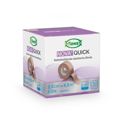 FLAWA, flawa NOVA QUICK kohäsive Reissbinde, 2.5cmx4.5m, hautfarbe (2 Stk)