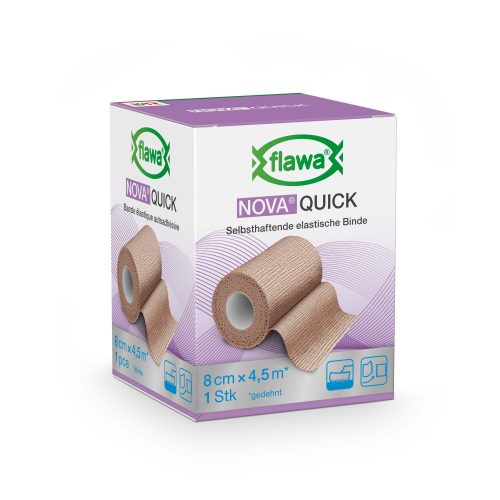 FLAWA, flawa NOVA QUICK kohäsive Reissbinde, 8cmx4.5m, hautfarben (1 Stk)