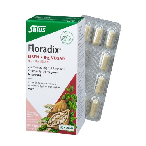 Salus, FLORADIX VEGAN Eisen+Vitamin B12 Kaps 40 Stk