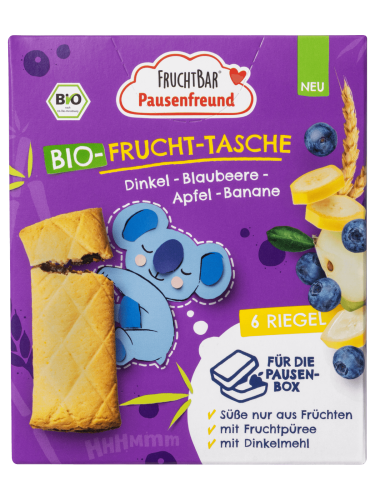 FRUCHTBAR, FRUCHTBAR Bio Frucht-Tasche Dinkel Blaubeere Apfel Banane (6x22g)