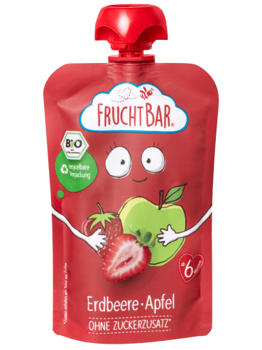 FruchtBar, FRUCHTBAR Fruchtpüree Bio Erdbeere Apfel (100 g)
