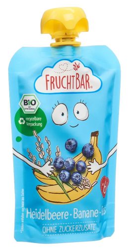 PDM to be maintained, FruchtBar Bio Kompott Heidelbeere Banane Reis Ohne Zuckerzusatz
