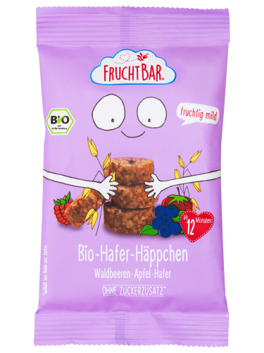 FruchtBar, FRUCHTBAR Hafer Häppchen Bio Waldbeeren Apfel Hafer (40 g)