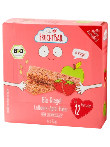 FRUCHTBAR, FRUCHTBAR Bio Riegel Erdbeere Apfel Hafer (6x23g)