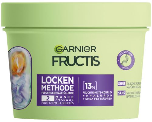 Garnier, Garnier Fructis Locken Methode feuchtigkeitsauffüllend für alle Arten von Locken Haarkur & -maske 370 ml