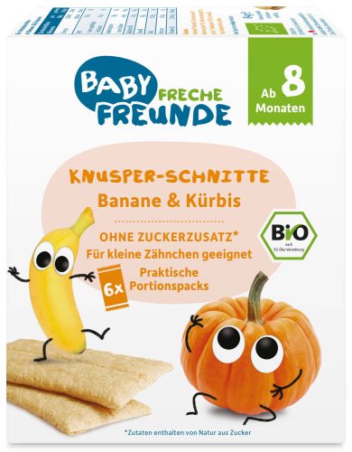 Freche Freunde, FRECHE FREUNDE Knusper-Schnitte Banane & Kürbis (84g)
