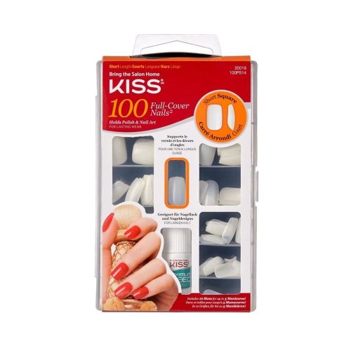 KISS, Kiss Plain nails full cover and tips Short Square (1 Stk)