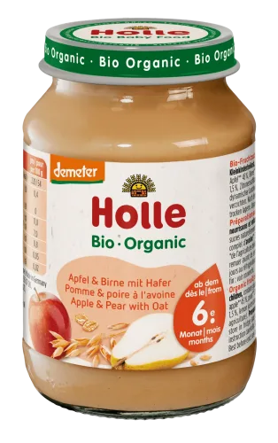 Holle, Holle Bio Apfel & Birne mit Hafer (190g)
