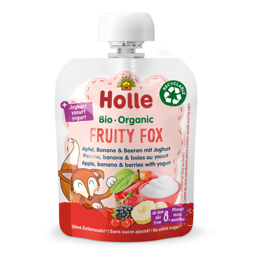 Holle, Holle Fruity Fox Apfel Banane & Beeren Joghurt (85g)