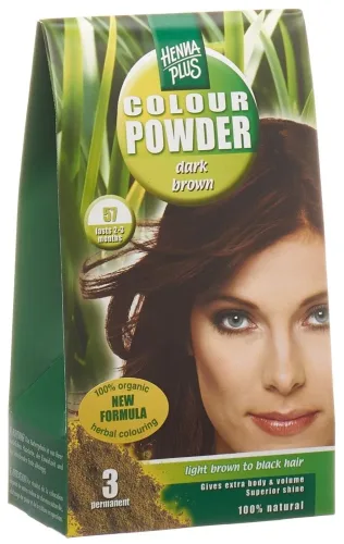 Henna Plus, HENNA PLUS Colour Powder 57 Dunkelbraun (100g)