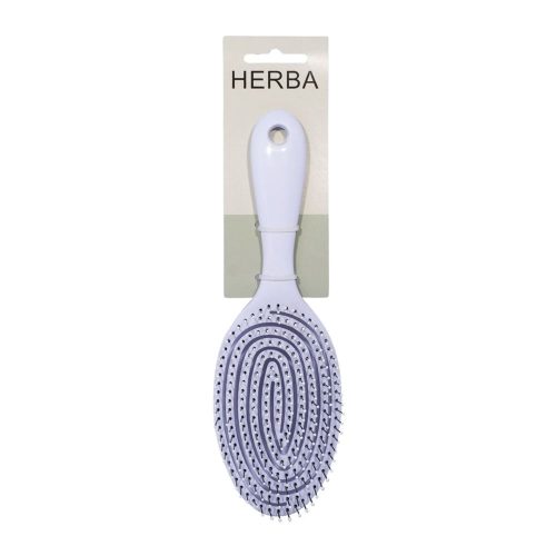 HERBA, Herba.3D Spiral Kunststoff-Entwirrb&uuml;rste, Nylonborsten, weiss, oval, 23 cm
