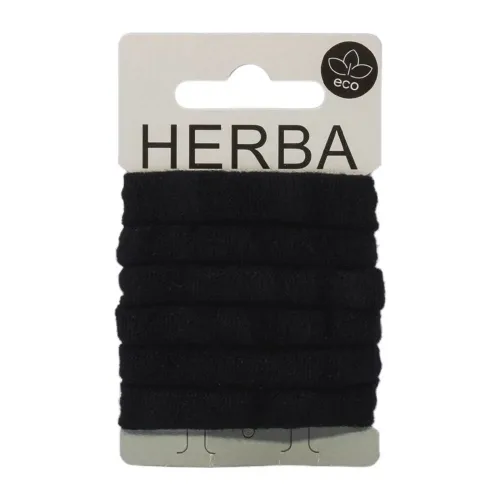 HERBA, Herba.Ecofriendly Haarbinder, schwarz, &Oslash; 5 cm, 6 Stk