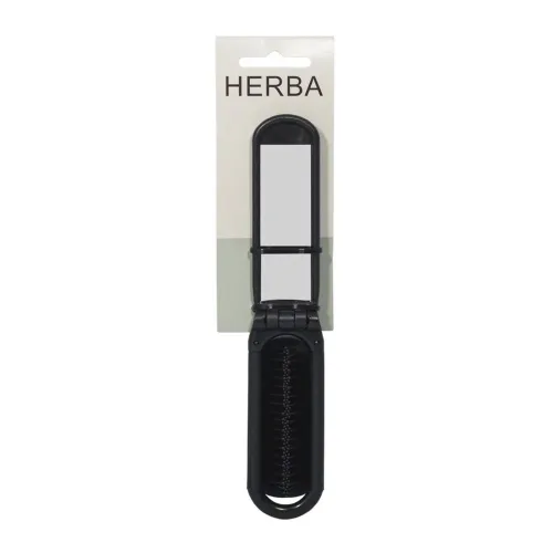 HERBA, Herba Klappb&uuml;rste mit Spiegel, schwarz