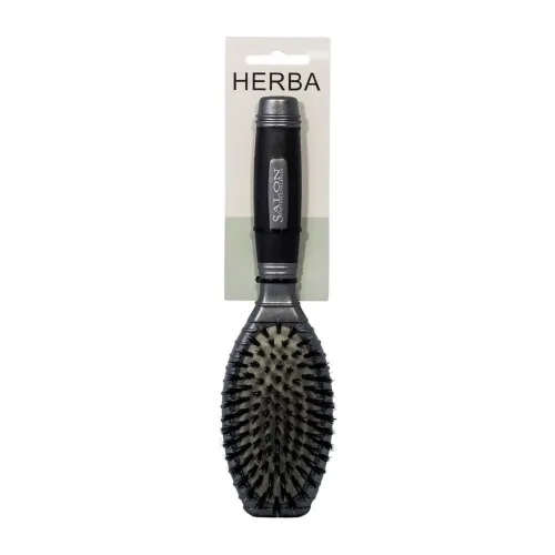 HERBA, Gummikopfb&uuml;rste mit Naturborsten, oval, 11-reihig