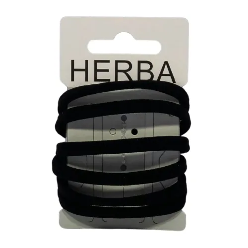 HERBA, Herba Haarbinder mikrofaser, schwarz, 6 Stk., &Oslash; 5 cm