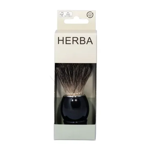 HERBA, Herba - Rasierpinsel, reines Dachshaar, 1 Stück, Schwarz Leicht