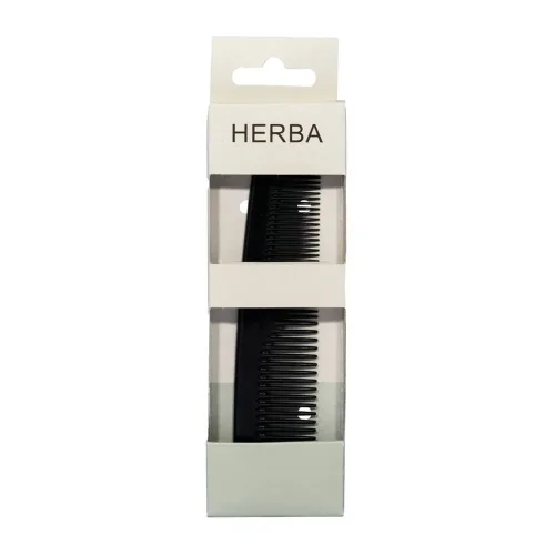 HERBA, Taschenkamm, handges&auml;gt, Kunststoff, schwarz, 13 cm