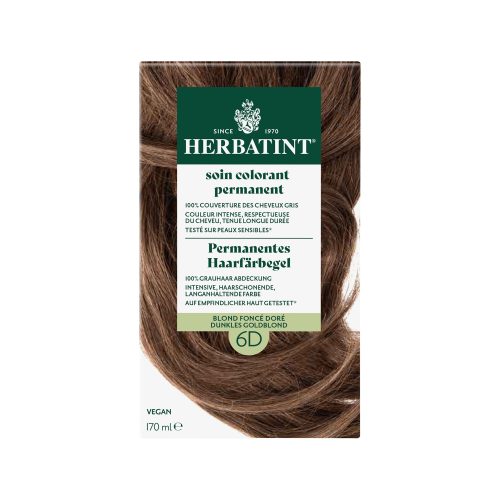 Herbatint, Herbatint Permanentes Haarfärbegel, Dunkles Goldblond (6D), 100 % Grauhaar Abdeckung
