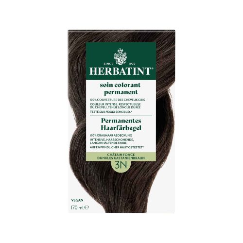 Herbatint, Herbatint Permanentes Haarfärbegel, Dunkles Kastanienbraun (3N), 100 % Grauhaar Abdeckung