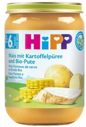 Hipp, Hipp Bio Mais mit Kartoffelpüree und Bio-Pute (190g)