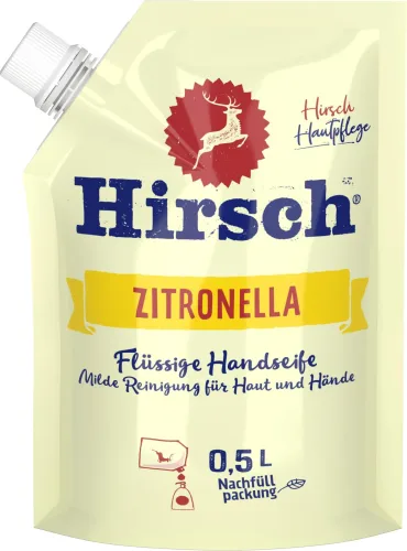 Hirsch, Hirsch Zitronella Flüssigseife Nachfüllpack (500ml)