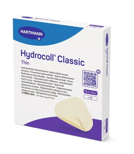 Hydrocoll, Hydrocoll Classic thin Hydrokolloid-Verband, 10x10cm (10 Stk)
