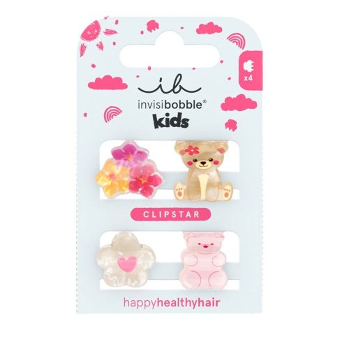 Invisibobble, Invisibobble Haarklammer Kids Clipstar Bearly Bloomed (4 Stk)