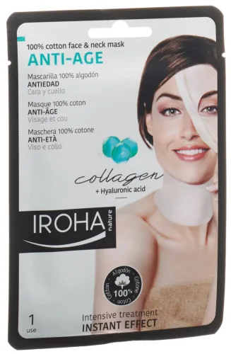 iroha, Iroha Tissue Face & Neck Mask Collagen + Hyaluron