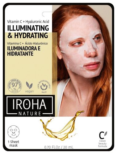 iroha, Iroha Nature Leuchtende, feuchtigkeitsspendende Maske mit Vitamin C