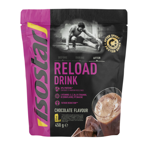 isostar, ISOSTAR Reload Drink Pulver Schokolade Beutel (450g)