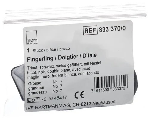 IVF, IVF Fingerling Tricot Grösse 7, schwarz (1 Stk)