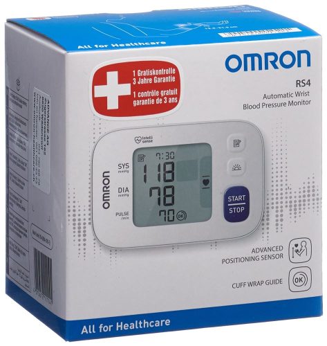 Omron, OMRON RS4 Blutdruckmessgerät – Blutdruckmessgerät/Herzfrequenzmessgerät – schwarz / weiss
