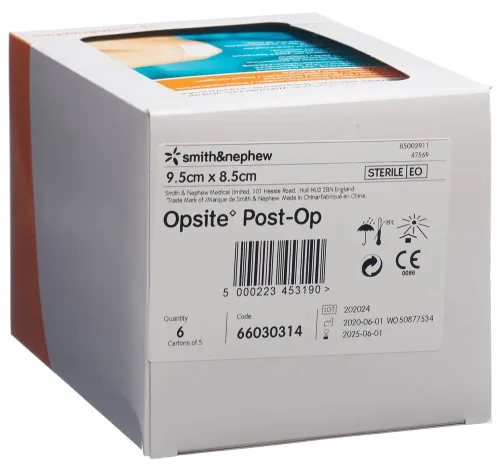Opsite, OPSITE Post OP Folienverband Steril 9.5cmx8.5cm (6x5 Stk)