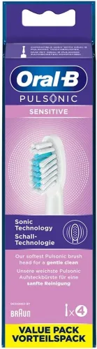 Oral-B, Oral-B Pulsonic Sensitive 4St Ersatzzahnbürsten – Ersatzbürste/Zahnpflege Zubehör – weiss