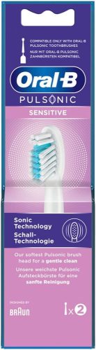 Oral-B, Oral-B Pulsonic Sensitive 2er Ersatzzahnbürsten – Ersatzbürste/Zahnpflege Zubehör – weiss