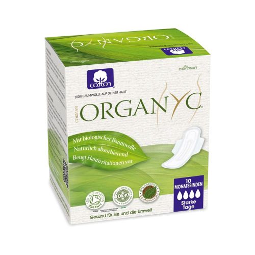 Organyc, ORGANYC Monatsbinden mit Flügel High Flow (10 Stk)