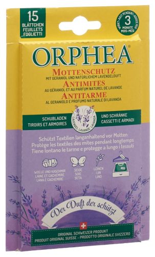 ORPHEA, Orphea Mottenschutz Blätter mit Lavendelduft | 15 Stück