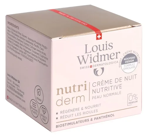 Louis Widmer, Louis Widmer nutriderm Nachtcreme Nutritive unparfümiert (50ml)
