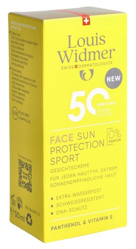 Louis Widmer, Louis Widmer - Face Sun Protection Sport 50 ohne Parfum, 50 ml