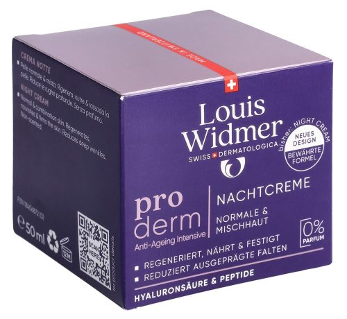 Louis Widmer, Louis Widmer - proderm Nachtcreme ohne Parfum, 50 ml